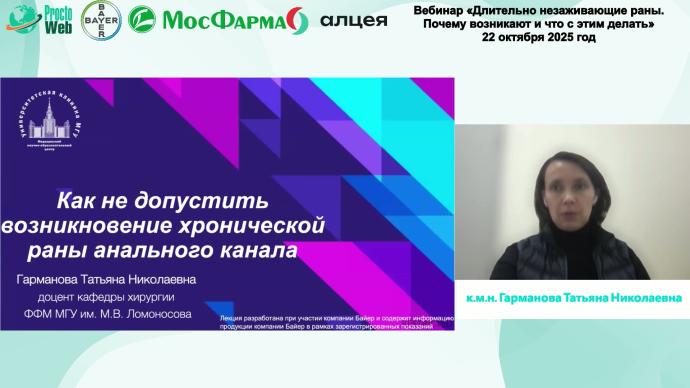 Гарманова Т.Н. - Хронические раны в анальном канале: как не допустить